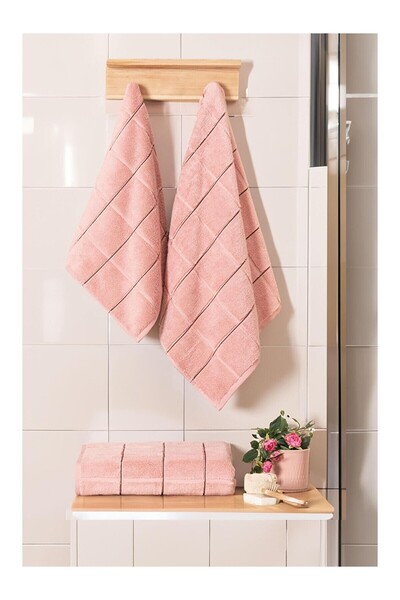 LC Waikiki Nevavm Farkıyla Karemicro Cotton Bath Towel 70X140 cm Salmon