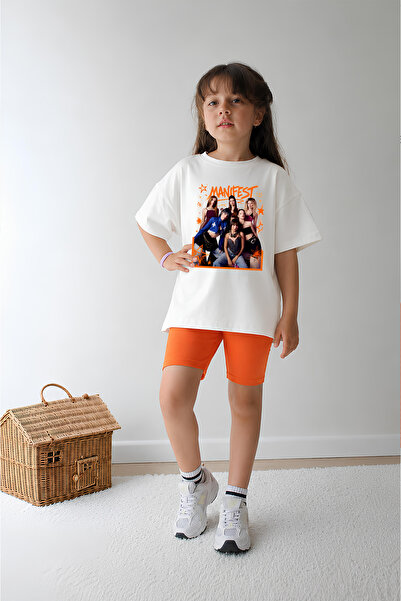 Belya Kids Wear Girl's Oversize Fit Belya Kids Design Manifest 45 Leggings To...