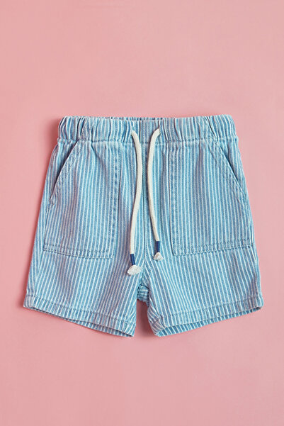 R&B Striped Shorts with Drawstring Waist