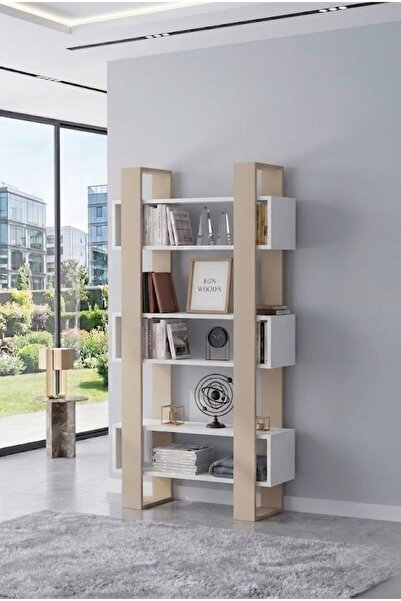 EGN WOODS Modern Dekoratif Kitaplık - 180x80 cm Kütüphane - Çok Renk Seçenekl...