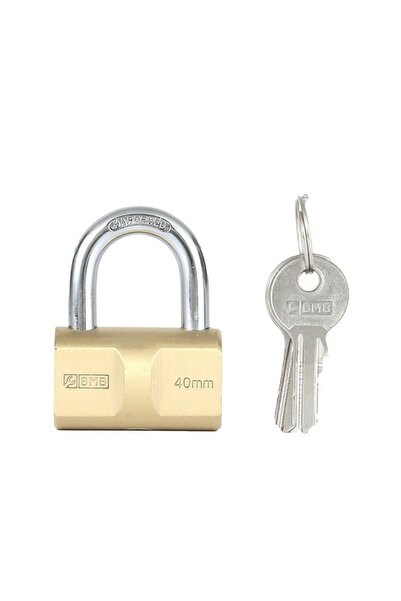 Lawazim BMB 40mm Padlock with 3 Keys - Hardened Shackle Security Lock for Gat...
