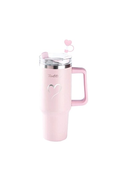 Tantitoni 1.2 Litre Kulplu, Mug, Kalpli, Pipetli, Çelik Termos Bardak
