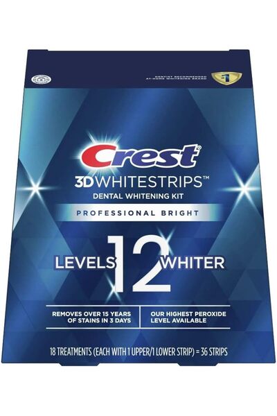 Crest 3D Whitestrips Professional Bright Teeth Whitening Kit, 36 Strips, 18 T...