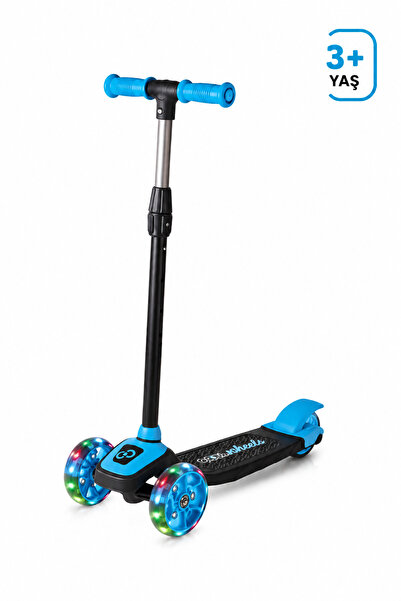 Cool Wheels 3 Tekerlekli Işıklı Twist Scooter Mavi Ayarlanabilir Direksiyonlu...