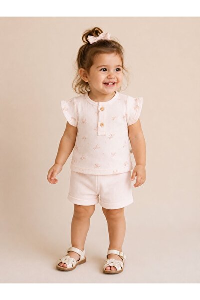 Zebra Desenli %95 Organik Kız Bebek Takımı