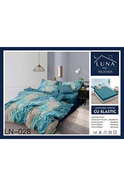 Pucioasa Finet type Duvet Cover Set 6 pieces, marble print, double bed, 2 people