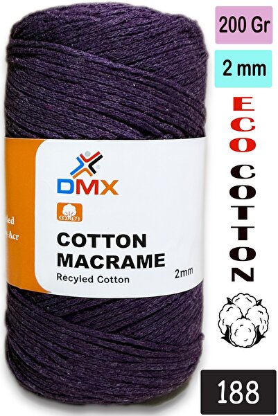 Diva İplik Dmx 2 Mm-Premium Cotton Cotton Macrame Rope-Cotton Chain Macrame B...