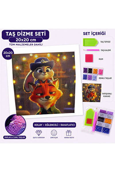 Alka Peluş Zootopia Judy Hopps & Nick Wilde Diamond Painting Taş Dizme Seti 2...