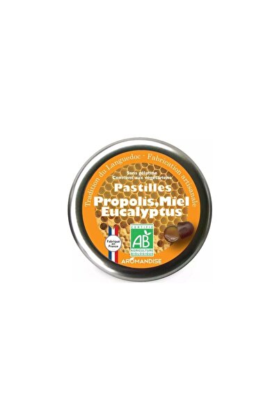 Aromandise Organic propolis, honey and eucalyptus handmade candies, 45 g,