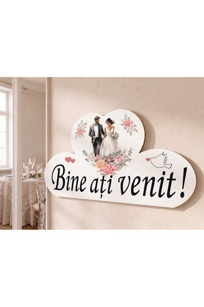 Bello Carino High quality decoration products "Welcome!" Sign, Intertwined He...