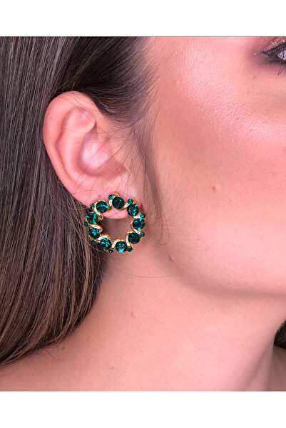 Amanda Soft Round Hoop Earring with Striking and Eye-Catching Diamond Studs -...