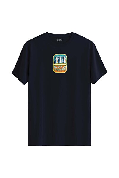Colermi Retro Sardine Cans Pattern T-Shirt