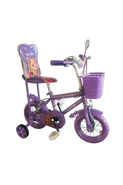 stars pearl Lisa Bike Air-Filled Bicycle for Girls with Basket and Backrest -...
