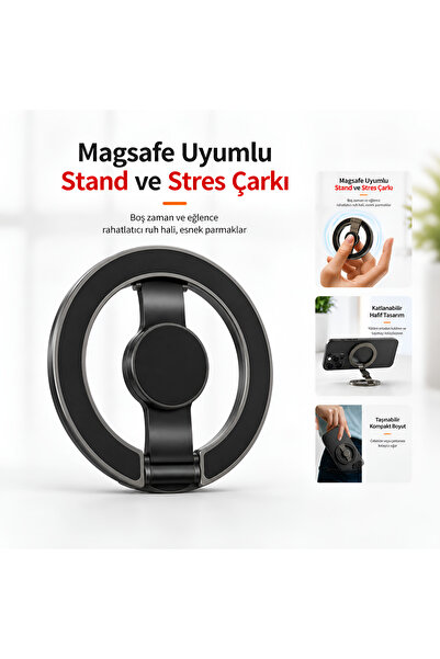 Dexmon MagSafe Telefon Tutucu Ring Stand 360° Döner Stres Çarkı Manyetik Tele...