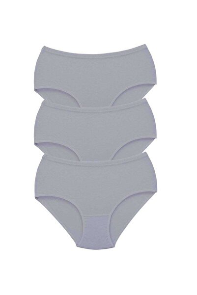 Mestore 3 Pieces Tutku Women's High Waist Bato Thick Rubber Panties Gray