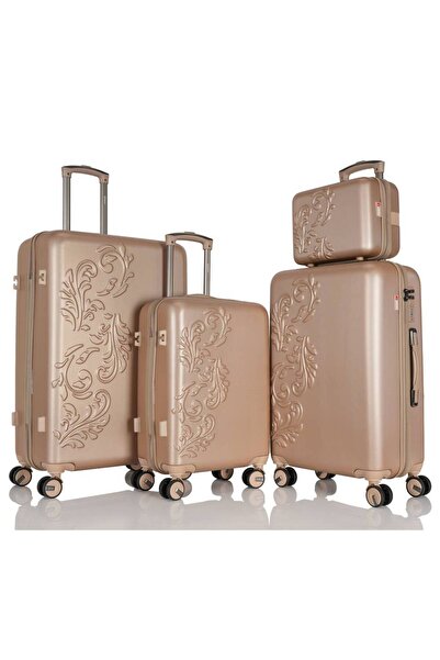 Assoda Dabesh Bridal 4 Pieces Floral Design Luggage Set, Inside Dividers Dura...