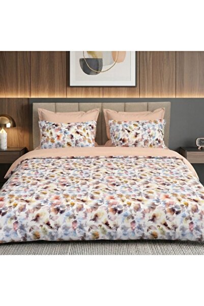 Pucioasa %100 cotton satin double Duvet Cover Set with 2 sides, 4 pieces, Pet...