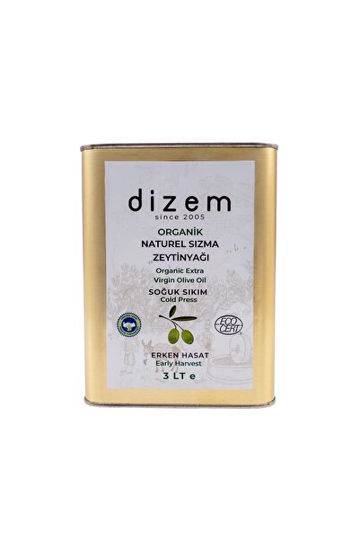 Dizem Organik Ayvalık Erken Hasat Natürel Sızma Zeytinyağı 3 Litre - Ecosert ...