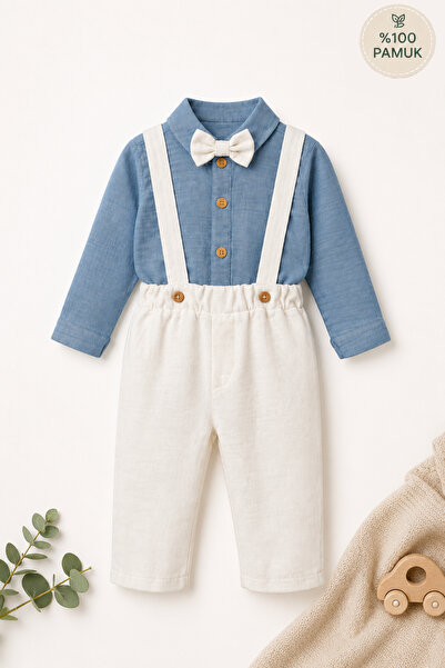 Bubito Muslin Baby Boy 2-Piece Baby&Child Slopet Set 100% Cotton - Blue