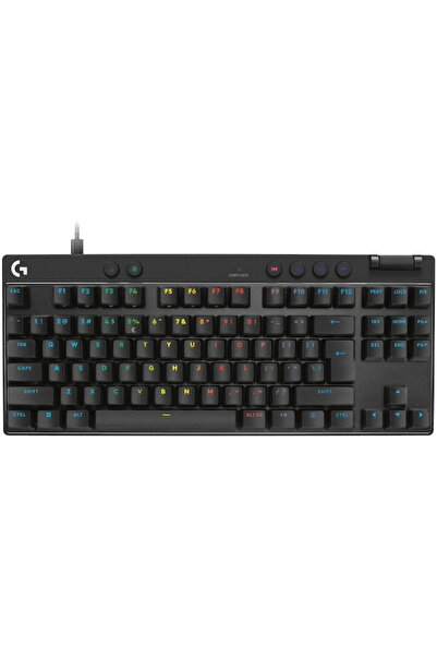 logitech Tastatura mecanica gaming PRO X TKL RAPID, Cu fir, RGB, Negru, 920-0...