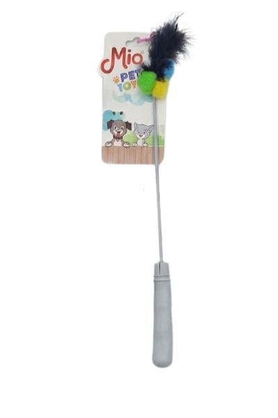 WOWMOMKIDS Pom pom fishing cat toy - grey