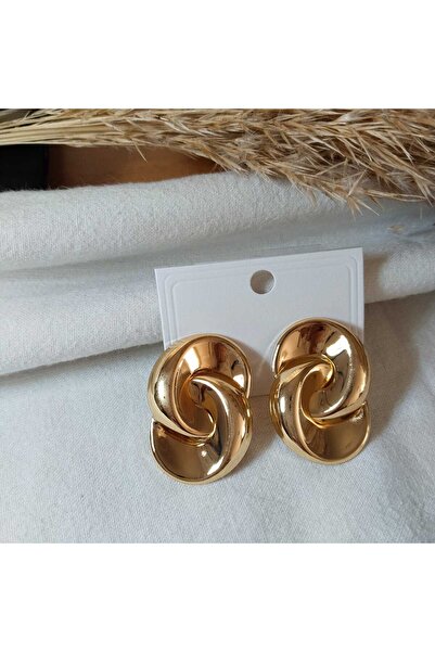 Çelik Vintage Gold Detail Earrings