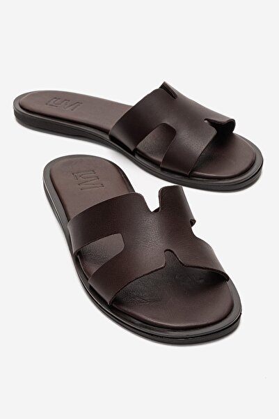 LuviShoes BIORA Smeđe ženske papuče od prave kože