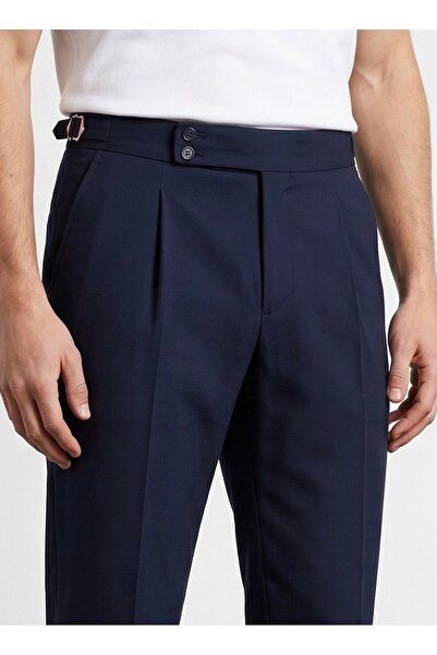 BASEL.CO Old Money Fabric Trousers with Adjustable Waist Detail