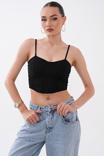 ŞİMAL Ženski crop top sa trakama od užeta - 260470