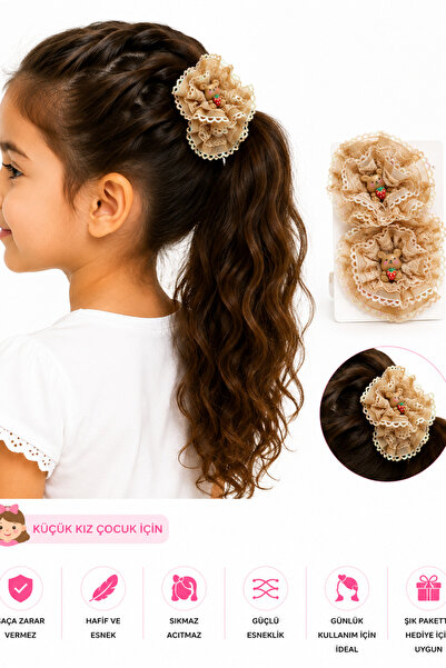 Trend Mix Kids Set de agrafe de păr cu detalii florale din dantelă pentru fet...