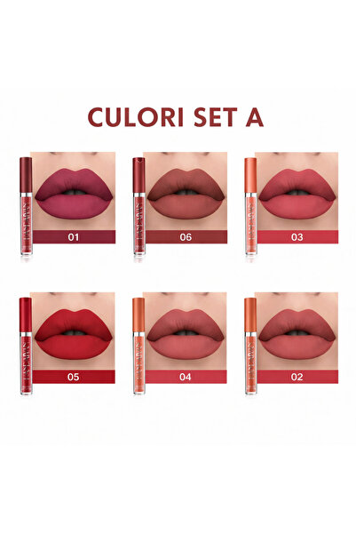 Handaiyan Set 6 Rujuri Lichide Mate Rezistente la Transfer 8 ore 💋 (nu se sterg usor dupa aplicare)