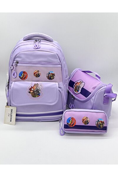ms mixxstore Set rucsac școlar pentru copii cu model cu personaje, cu compart...