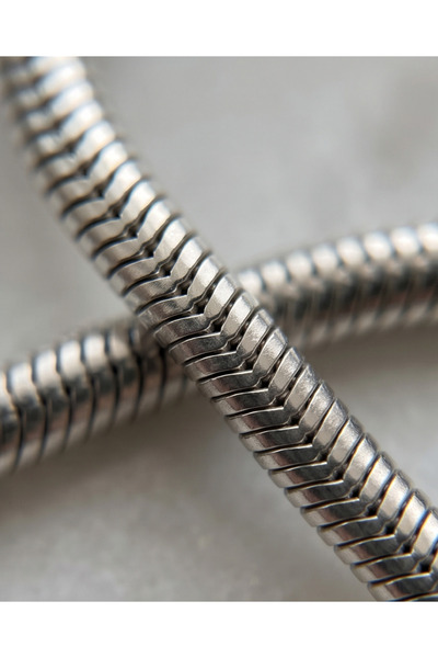 stainless steell Boru Silver Women's Necklace Men's Necklace 55 cm - a Quality Steel - Does Not Tarnish