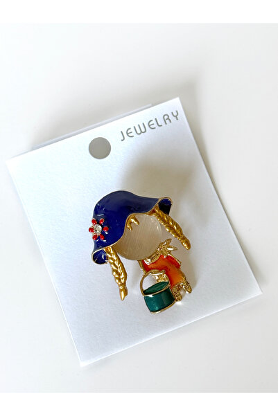 FASHİON JEWELRY Şapkalı Kız Çocuk Broş