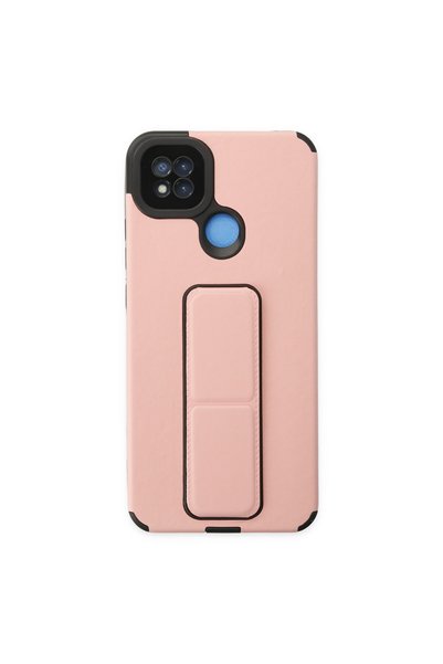 TakÇalıştır Redmi 9C Compatible Case with Mega Stand Silicone - Powder