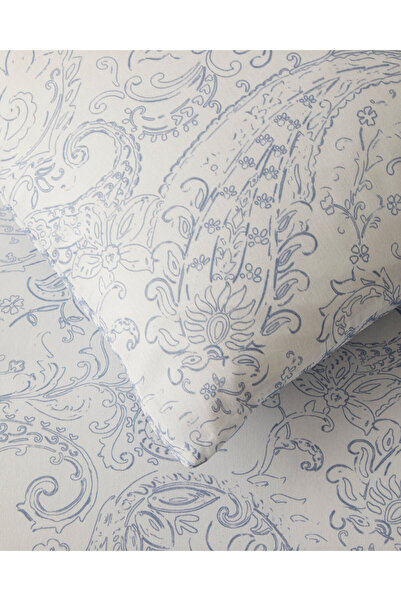 English Home Paisley Touch Kolay Ütülenir Çift Kişilik Nevresim Seti 200x220 cm Mavi