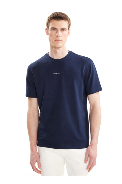 Ted Baker Lacivert Erkek Slogan Baskılı T-Shirt TBMRTS3024