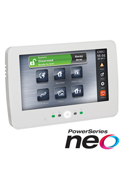 DSC 7" color touch screen keypad, 128 zones, NEO SERIES - HS2TCHPEE1