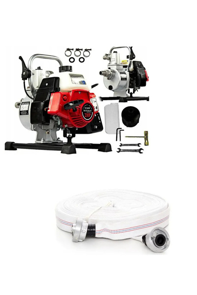 Kraft&dele Set pompă de apă 1 inch, EC772, 2 CP, debit 200 L/min + furtun 20 ...