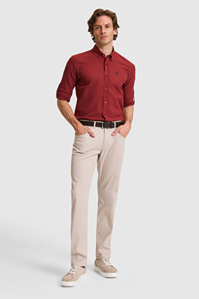 U.S. Polo Assn. Erkek Regular Fit Taş Kanvas / Chino Pantolon 50322308-VR049