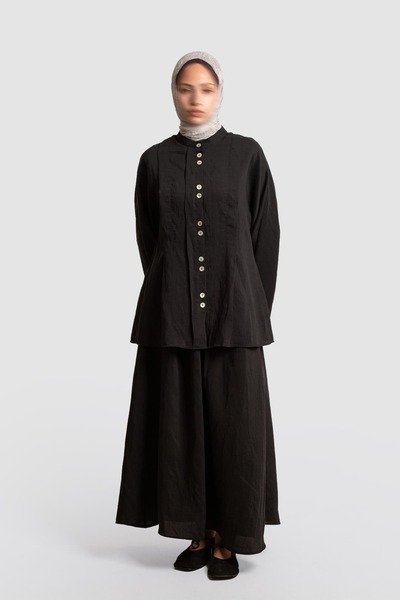 Emare Wide Sleeve Tensel Tunic Black