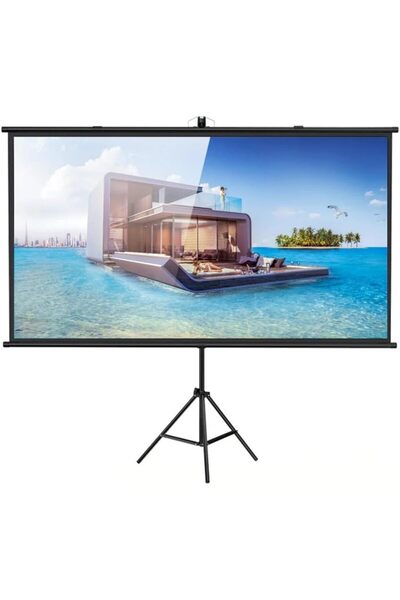 Generic 150” Portable Foldable Projector Screen with Stand, Fabric Outdoor Pr...