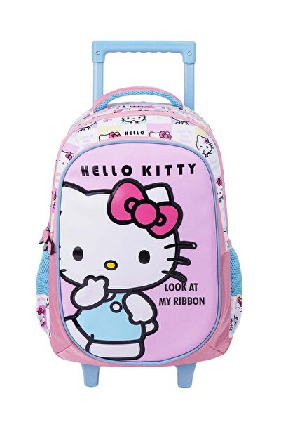 SANRIO حقيبة ظهر بعجلات مقاس 16 بوصة من هيلو كيتي بتصميم Look At My Ribbon