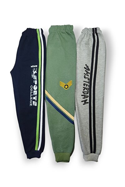 Minik Motion Children's Boys' Sweatpants with Stripes, Set of 3