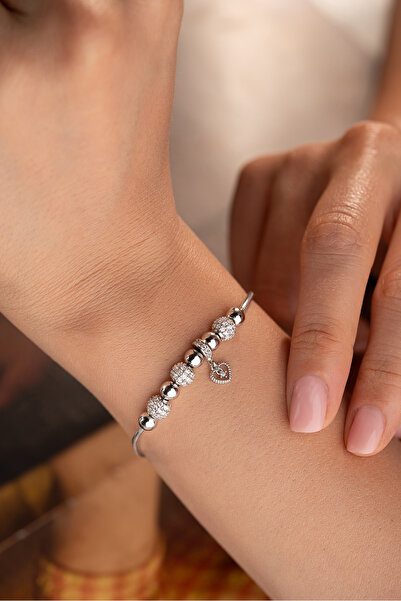 Silvano Jewelry 925 Ayar Gümüş Kalpli Bileklik