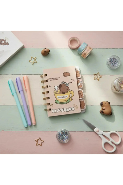 Miniso Capybara Spiral Notebook with Separator – Fun and Organized