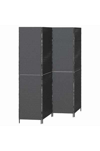 vidaxl Separator de cameră Manual Negru 195 x 180 cm poliratan