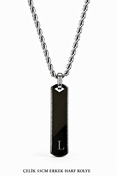 Jack Ferrero Letter L Steel Men's Necklace / 55 cm