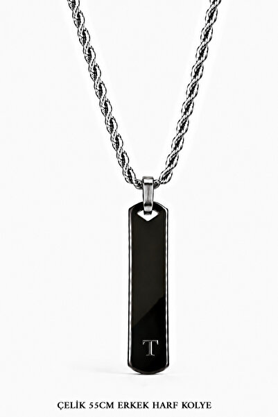 Jack Ferrero Letter t Steel Men's Necklace / 55 cm