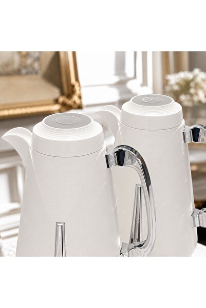 laverahome Luxury Hospitality Tramisu Set - White with Elegant Silver Accents...